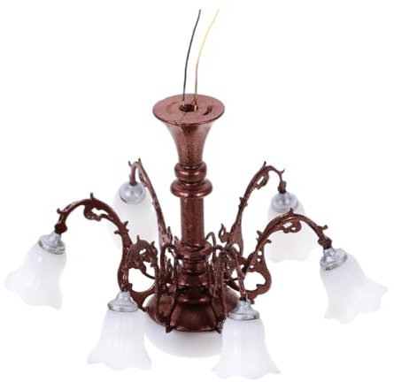 Miniature Dollhouse Ceiling Lamp Tiny Hanging Chandelier Model Micro Landscaping Accessories Photo Props for Sand Table Tiny House Decoration