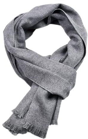 Einfarbiger Kaschmir-Schal, Winter, warm, Halstuch, Pashmina-Schal für Herren, Schals, hellgrau, One size