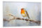 artboxONE Poster mit weißem Rahmen 30x20 cm Natur Ölgemälde eines Rotkehlchens - Bild Tier gemälde impressionistisch