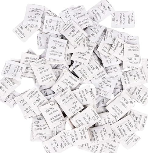 200 Bolsas de Gel de Sílice, Secado Desecante, Absorbe la Humedad, Absorbentes de Humedad, Deshumidificadores, Olores de Moho Para Armario de Alimentos,1 g
