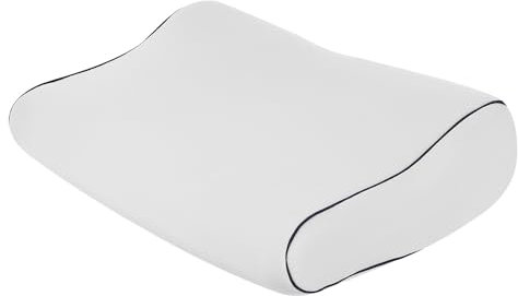 Antar AT03001 Orthopädisches Schlafkissen mit Kopfaussparung, Bezug weiß mit blauer Paspelnaht