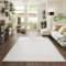 Jimri Flauschiger Teppich Läufer - Hochwertiger Kurzflor für Zuhause, Büro, Küche, Eingang, Flur, Wohnzimmer - Maschinenwaschbar - Rutschfester Teppich Waschbar - 160x220 cm - Cream_Weiß