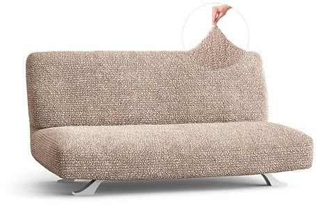 PAULATO - Sofabezug 3 Sitzer ohne Armlehnen aus einfarbiger Mikrofaser, kratzfestes Gewebe, maschinenwaschbar, WavyTech-Technologie, Made in Italy - Taupe