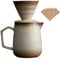 HYAXGM Pour Over Coffee Maker,Ceramic Coffee Maker With 100 pcs V60 Paper Filter，16oz/480ml Pour Over Coffee Dripper (Off White)