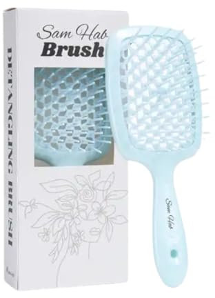 SamHab Entwirrungsbürste (Blau) Entwirrungsbürste, Bürste zum Entwirren, Detangling hair brush for curly hair and normal hair, Haarbürste für nasses und trocknes Haar Sanftes Entwirren ohne Ziepen