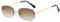 YAMEIZE Retro Oval Sunglasses for Women - Men Vintage Gold Rimless Sunglasses Small 90S Fashion Sun Glasses Metal Frame (Gold Brown)
