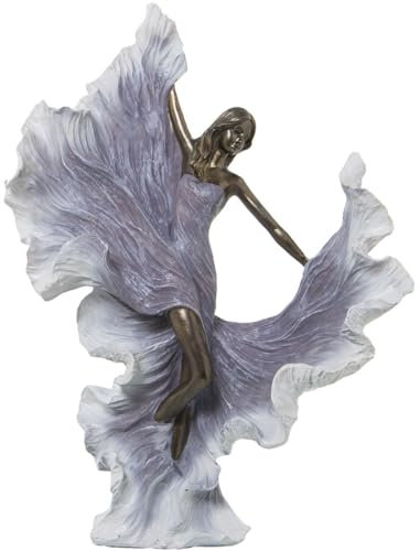 Alexandra House Living Dekofigur, Weiß, Gold, Kunststoff, Damen, 13 x 23 x 30 cm