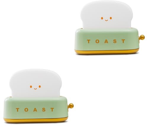 HOMSFOU 2 Stück Toaster Licht Nachtlichter Nachtlampe Für Leuchtende Dekorationen Lampe Für Schlafzimmer LED Nachtlicht Nachtlicht Toastlampe Toaster Ästhetische
