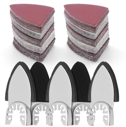 Giggelling 130Pcs Oscillating Tool Sanding Pads Kit,5Pcs Finger Sanding Pads & 125Pcs Finger Sandpaper Multitool Sanding Attachments Replacement