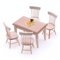 Quintrost 10 Stück Mini Tisch und Stuhl Ornamente, 1:12 Puppenhaus Schreibtischstuhl Set mit Miniatur Harz Lebensmittel Pommes, Holz Simulierter Tisch Mini Möbel Modell Spielzeug Zubehör (Holzfarbe)