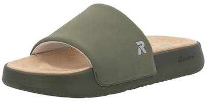 Rieker Herren Pantoletten U3250, Männer Slipper,Backless Slipper,Gartenschuhe,Sommerschuhe,sommerclogs,Schlupfschuhe,Slides,grün (54),45 EU / 10.5 UK