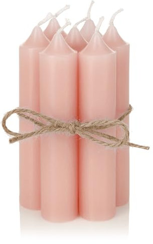 Nordstern Stabkerzen 6er Pack - Kleine Kerzen für Kerzenhalter, Adventskranz oder als Baumkerze - Ideale Tisch Deko für Hochzeit oder Weihnachten - 11 x 2,2 cm (Rosa)
