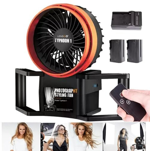 LENSGO Typhoon 1 Studiofotografie Windhaargebläse Stromventilator Professionelle Fotografie-Ventilatoren 10M Fernbedienung 50W 500 RPM 1/4“ Schraube für Mode Porträt Fotos Videoaufnahmen
