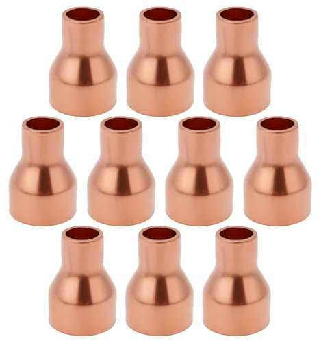 Create idea 10 Pezzi Di Riduttore In Rame Collegamento A Saldare Da 15 Mm A 8 Mm Per Riduzione Idraulica Connettore Dritto Raccordo A Pressione Adattatore Per Tubo