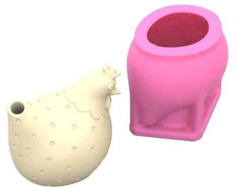 omiinitio Silikonform - Rosa Hühner-Figurenform für individuelle Heimdekoration