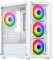 Lucid mATX PC Gaming Case, Micro ATX Tower Case With 4 x 120mm ARGB Fans, Tempered Glass Panels (White)