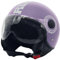 Casco Moto Demijet, Design Decal, Viola Ciclamino, con Visiera Protettiva (S)