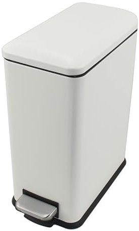 HASAYAKI Papelera Can, 30 L, polvo de cierre suave, pedal bin- blanco