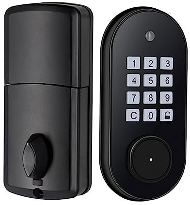 DOITOOL Serratura Elettronica Tastierino e Catenaccio Serratura Per Porta d Ingresso Senza Chiave Apribile Codice o Chiave Realizzata in Abs e Rame e Durevole