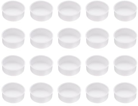 sourcing map 20pcs Plastic Hole Cover Plug for 35mm(1 3/8) Concealed Hinge Cup and Screw Hinge Hole Plugs Covers for Kitchen Cabinet Furniture, White