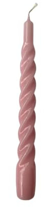 Candele laccate tortiglione diametro 2,2 cm altezza 21 cm - 6 pezzi - Colore Dusty Pink - Cereria Di Giorgio
