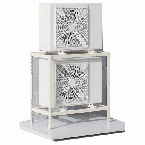 Halterung für Mini-Split-Klimaanlagen, Außenhalterung mit verstellbarem Winkel auf dem Dach für kanallose Mini-Split-Klimaanlagen-Wärmepumpensysteme (80 x 45 x 80 cm), weiß