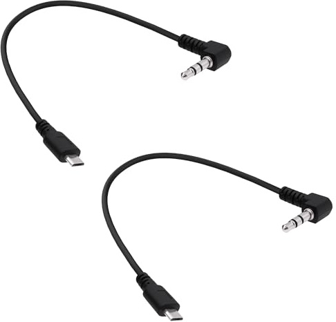 YARCHONN Micro USB a 3,5 mm, cavo audio micro USB maschio a 3 poli, 3,5 mm, connettore TRS, cavo AUX stereo audio, cavo prolunga per telefoni cellulari, tablet, CD/DVDS, 30 cm, 2 pezzi