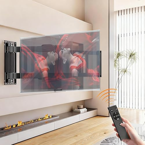 Full Motion TV Wall Mount for 65-86in Large TVs, Long Arm Smart Slim Folding Wall Mount ±90° Swivel Tilt Extension Adjustable TV Mount Max VESA Size 750x600mm,Holds 80KG (Black, RL23)