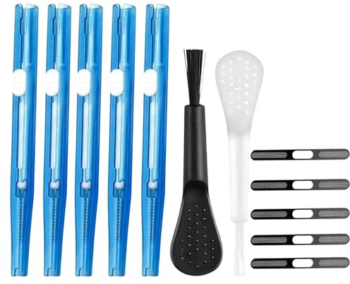 5pcs Charging Port Cleaning Brushes and 5pcs Phone Speaker Mesh Covers, Cleaning Kit for Headphones and Phone Speakers, Compatible with iPhone 17/16/15/14/13/12/Pro/Pro Max