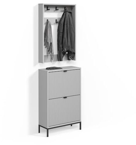 Livinity Garderobe Aterno, Grau, Set, 2 Teile