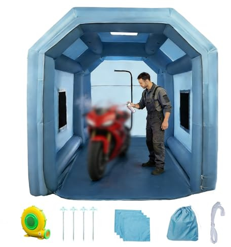 Tente de peinture gonflable pour peinture automobile, tente de peinture de voiture portable avec souffleurs haute puissance et système de filtre à air pour projets de bricolage