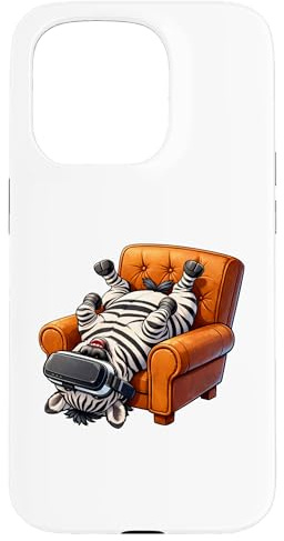 Funny Zebra Gamer with VR Headset Case for iPhone 15 Pro
