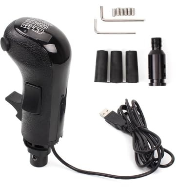 Lapiglo Pomo de palanca de cambios USB alto-bajo para Logitech G25 G27 G29 G920 G923 y para Thrustmaster TH8A, palanca secuencial de 18 velocidades ETS2 para PC ATS