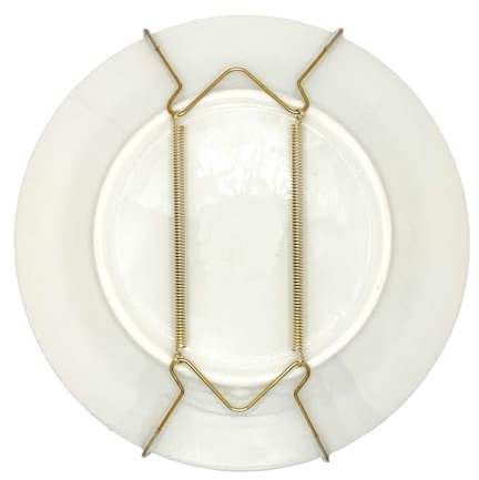 Rocky Mountain Goods ProSource Plate Hanger for Wall and Mounting Hardware - Fits Decorative Plates and Platters - Heavy Duty Polished Brass - Non Scratch Hooks - Includes Wall Mount kit (5.5 - 8)