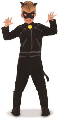 Rubies Kostüm für Kinder, „Cat Noir“ aus „Ladybug“ Modern XL (9-10 años) Schwarz