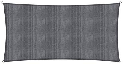Lumaland Sonnensegel Rechteckig 5 x 7 Meter | Wetterbeständiger Sonnenschutz inkl. Befestigungsseile | Terrasse, Garten & Balkon Schattenspender aus HDPE Segelstoff mit UV Schutz [Dunkelgrau]