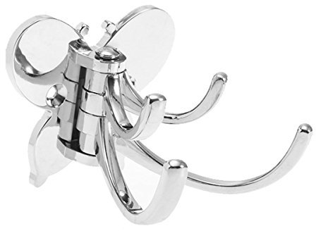 OUNONA Swivel Arm Coat Hook Wall Mounted Coat Hanger for Bathroom Kitchen Office Bedroom (Silver)