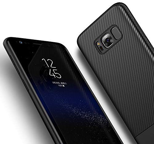 Losvick Hülle Kompatibel Samsung Galaxy S8, Matt Schwarz Ultra Slim TPU Schutzhülle Case Silikon, Kratzfest und Stoßfest Handyhüllen, 5.8 Zoll Kompatibel Galaxy S8