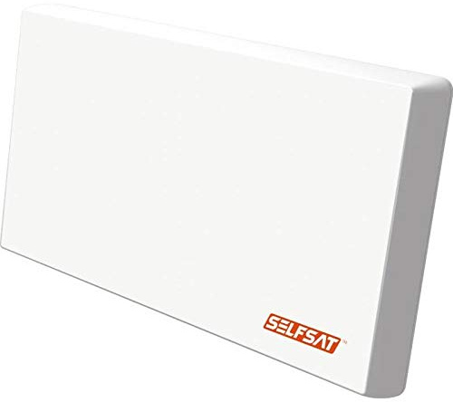Selfsat H22 SCR+ Unicable Sat Flachantenne 4+2 Teilnehmer | 4X SCR + 2X Legacy, LNB austauschbar, HDTV- und 4K(UHD)-tauglich, weiß, Ein Satellit, 566 x 300 x 78 mm, Multifunktionshalterung