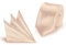 StickandShine Krawatte + Einstecktuch Creme slim aus Polyester einfarbig uni schmale 5 cm