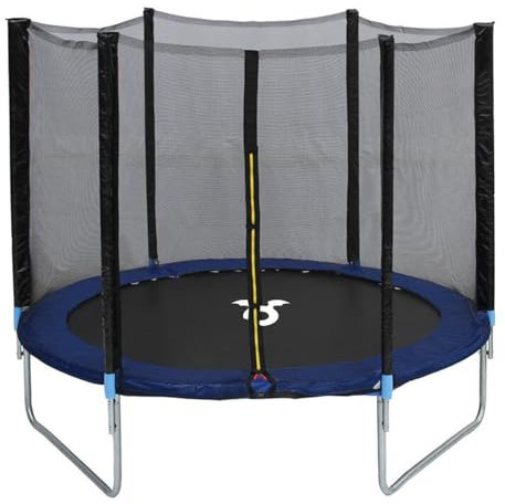 Charles Bentley Monster, Children's, 8ft Trampoline, with Safety Net Enclosure, Foam Padding, Galvanised Steel Frame, Sports, Gymnastics, Outdoor Play, Family, Kids, Enclosure Poles (244x244x200cm)