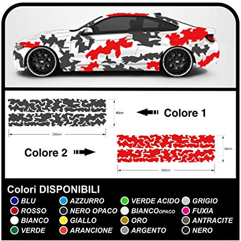 Camouflage Camouflage Auto Seite Aufkleber Grafik Kit Rennwagen Rennen US Amry Militär Auto Dekoration Aufkleber Aufkleber Tuning (ANTHRAZIT UND ORANGE)