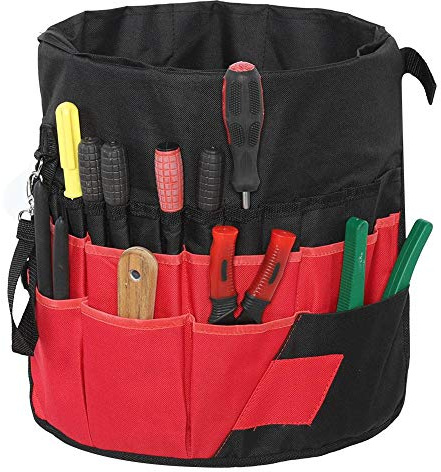 Nikou Eimer Werkzeug Organizer mit 42 Taschen, Garden Bucket Bag Organizer, Putzmittel Werkzeugtasche Aufbewahrung Gerätehalter für Innenbereich, Garten, Badezimmer