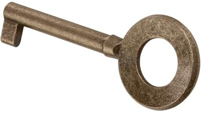 Gedotec Bar Key Cabinet Clé de barre de couleur pour serrure de meuble Clé de remplacement Deco - HAYDN | 35 mm | Laiton bruni brossé | 1 pièce - Clé de meuble design ancien pour tiroirs