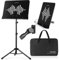 CAHAYA Sheet Music Stand Dual Use Metal Portable with Carrying Bag Folding Travel Holder Super Sturdy Adjustable Height M Type, CY0233