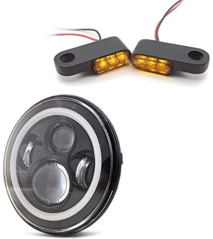 LED Scheinwerfer 7 + Lenkerblinker für Harley Davidson Rocker/C