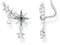 THOMAS SABO Sabo Ohrringe Ear Climber Royalty Sterne mit Steinen aus 925 Sterlingsilber, Maße: ca. 1,5cm x 1,8cm, H2223-945-7