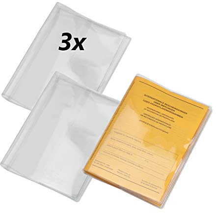 3 x Impfpass Hülle, für den aktuellen Impfausweis ca. 10 x 13,5 cm, Top Qualität, transparent