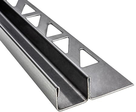 Glas-Fliesenprofil Edelstahl Klemmprofil Wandprofil V2A 2m H12.5mm 13mm-Glas gebürstet
