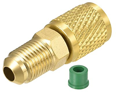 sourcing map Latón Recto Conexión 5/16SAE Macho a 1/4SAE Hembra | Rosca Reducción Tubo Accesorios Adaptador